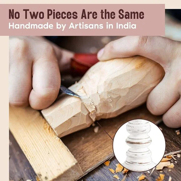 Large Candle Holders for Pillar Candles - Rustic Farmhouse Style Home Decor - Pe